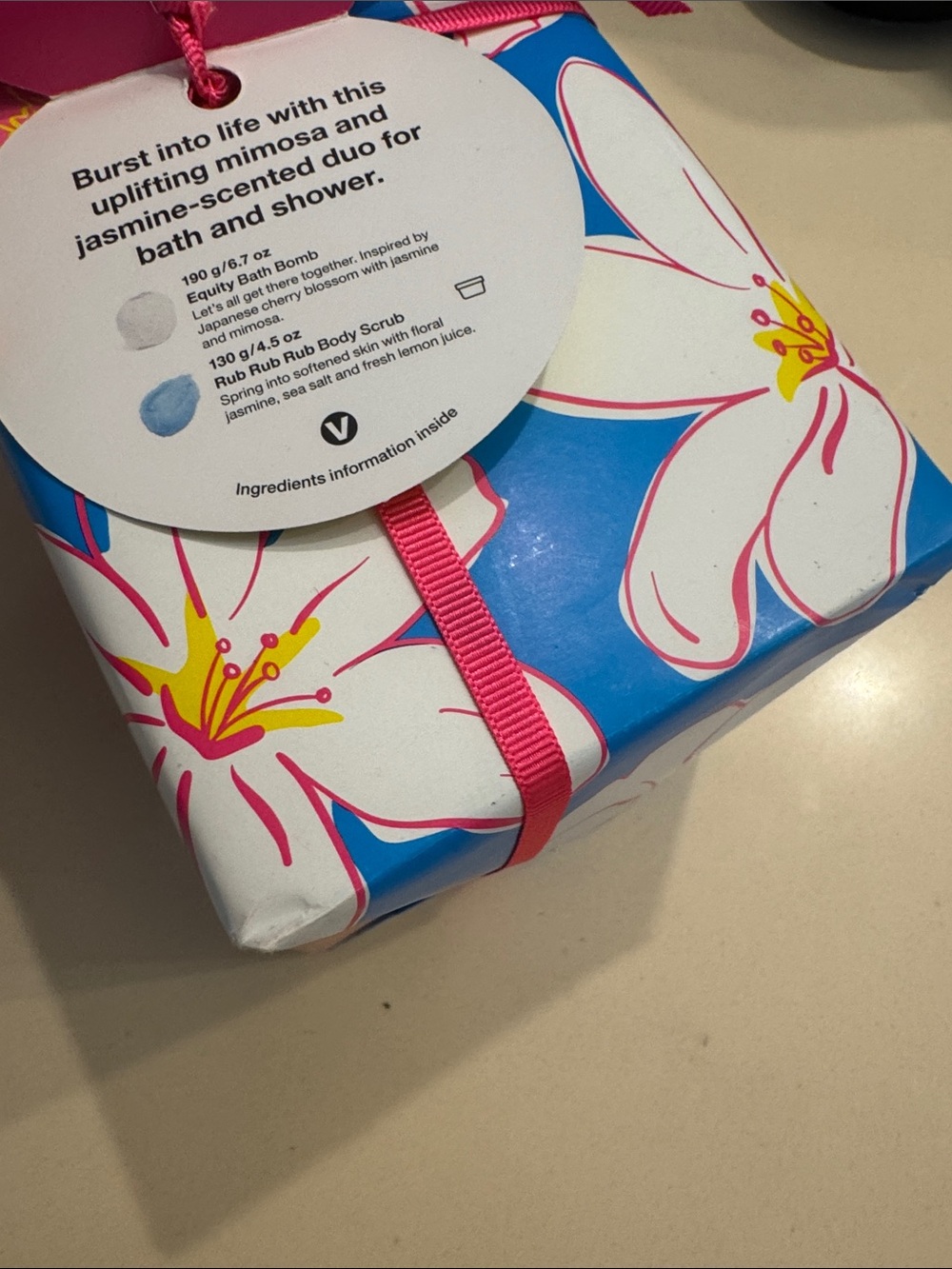 Lush Mimosa & Jasmine Bath Duo - Blue, Pink, White